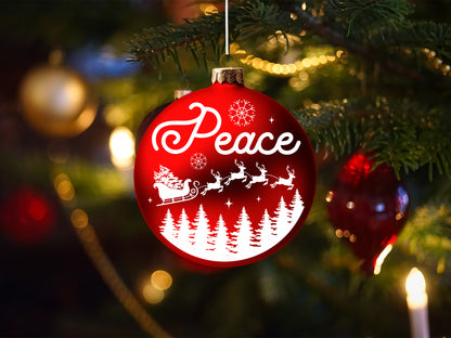 Customizable Christmas Ornament SVG - Peace