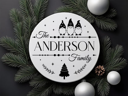 Customize Christmas Family Name Monogram SVG