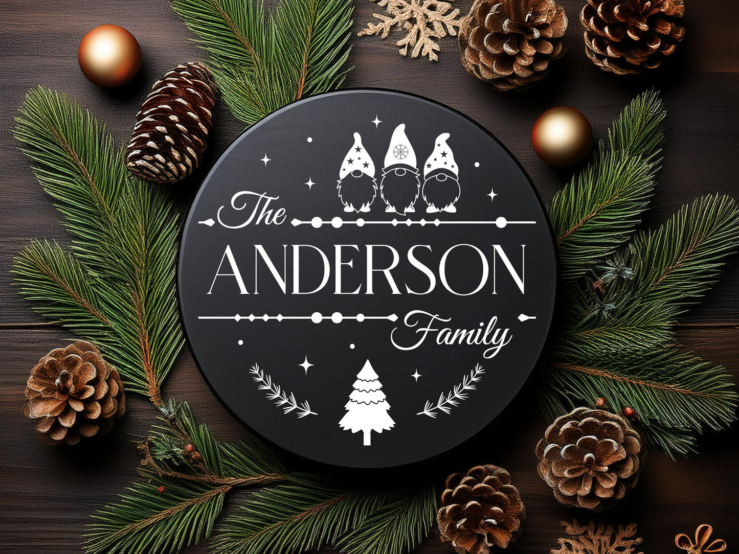 Customize Christmas Family Name Monogram SVG