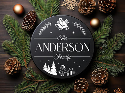 Customized Christmas Family Name Monogram SVG