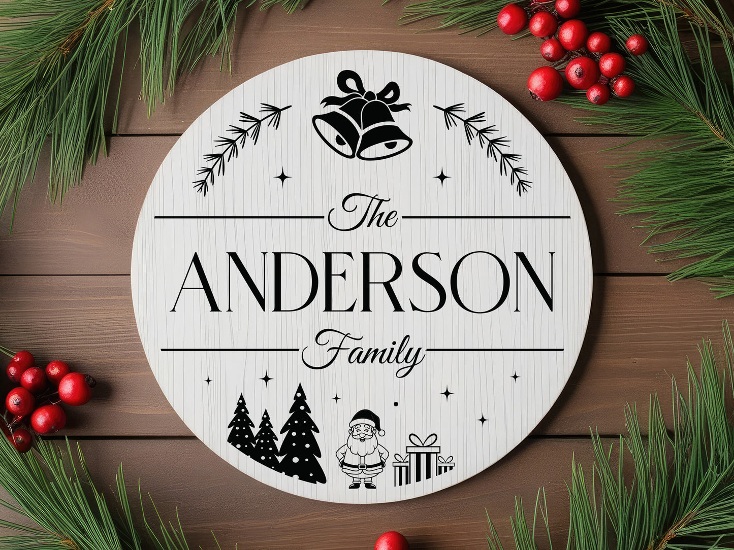 Customized Christmas Family Name Monogram SVG