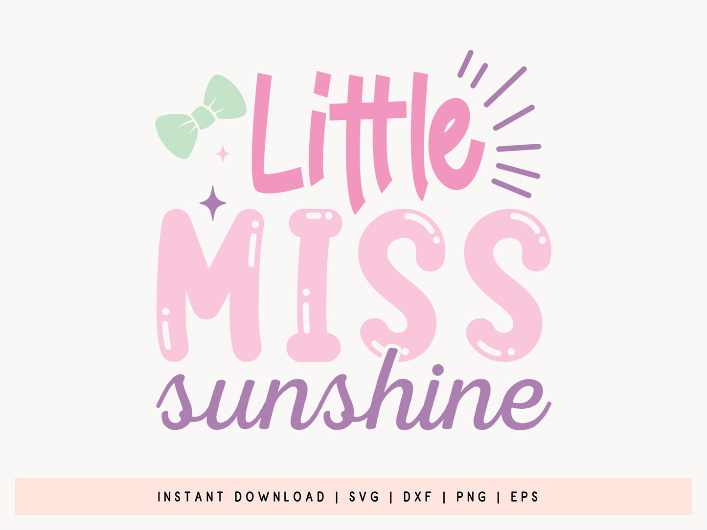 Cute Girl Power SVG Design - Little Miss Sunshine