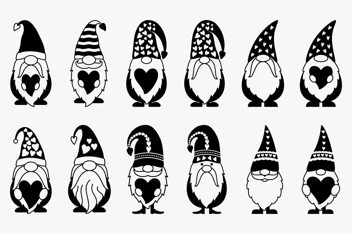 Cute Valentine Gnomes Bundle SVG File