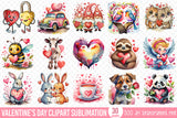 Cute Valentine's Day Clipart Bundle PNG