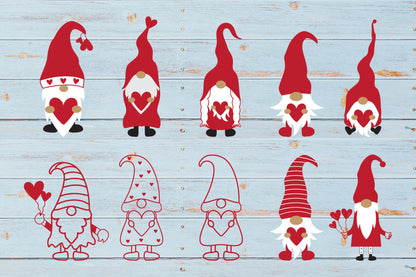 Adorable Valentine's Day Gnome SVG Bundle