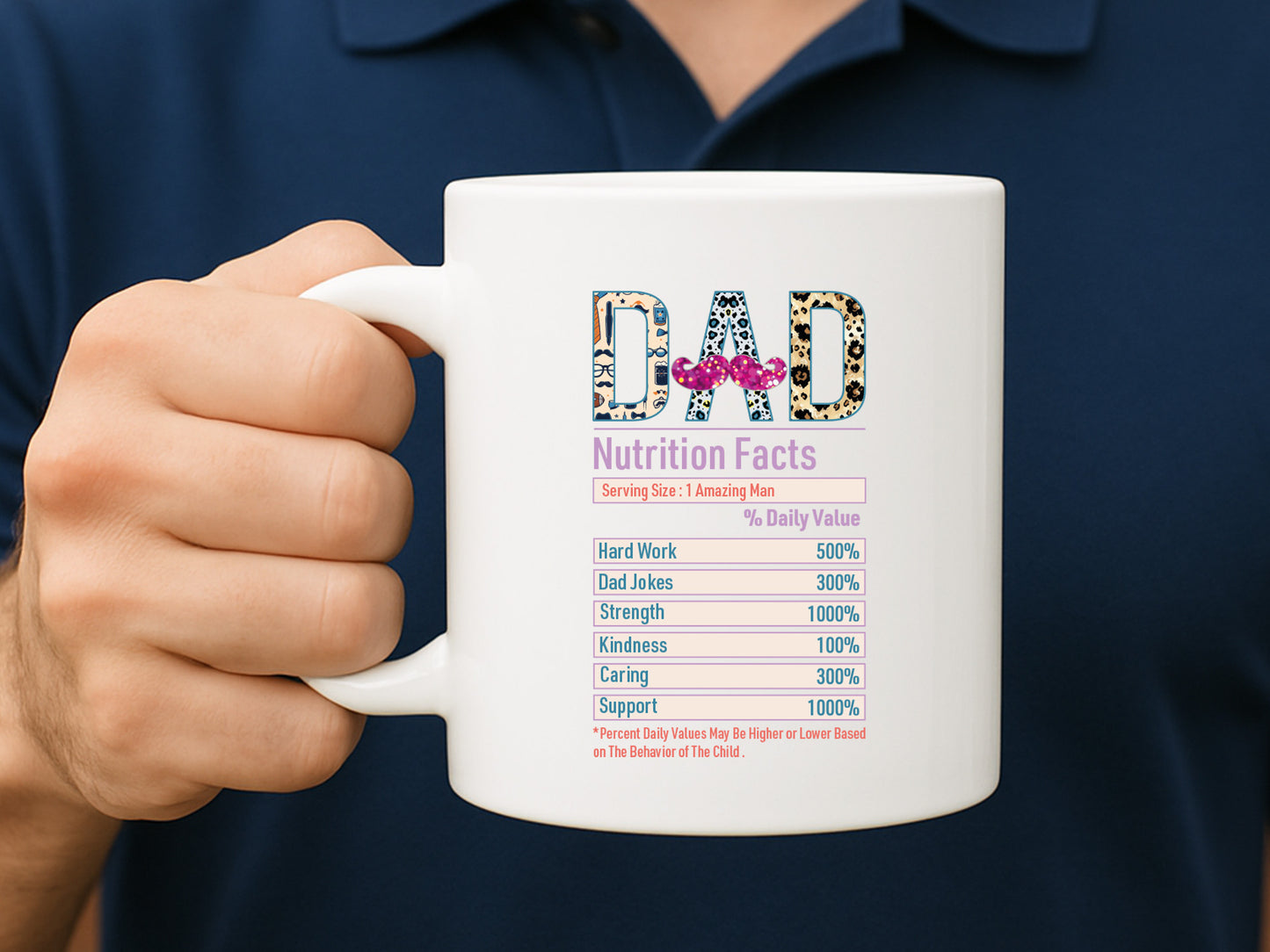 Dad Nutrition Facts Sublimation Design Free