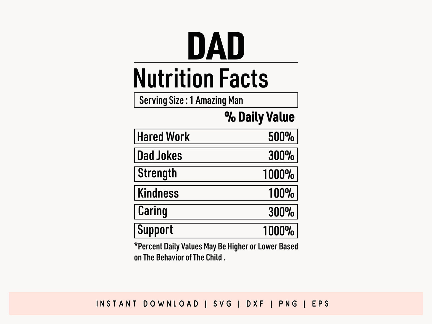 Dad Nutrition Facts, Happy Fathers Day SVG Free