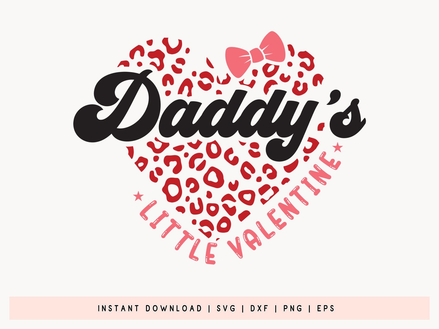 Daddy's Little Valentine Kids SVG Graphic