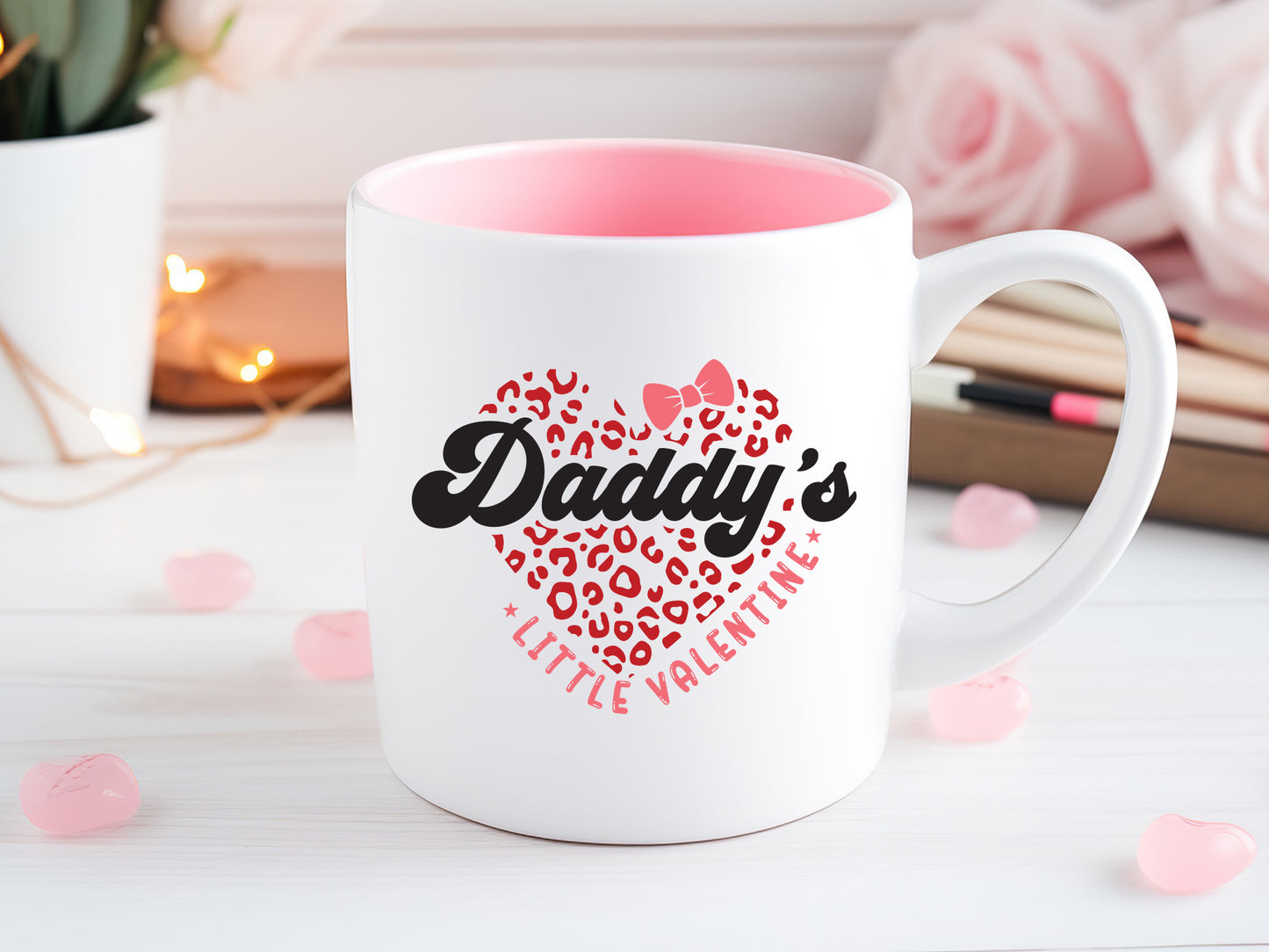 Daddy's Little Valentine Kids SVG Graphic