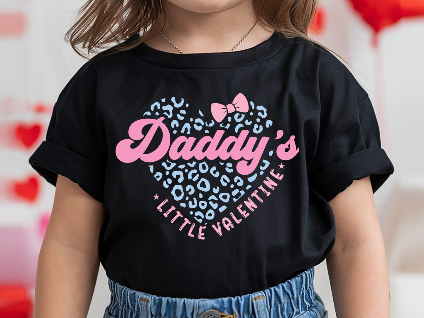 Daddy's Little Valentine Kids SVG Graphic