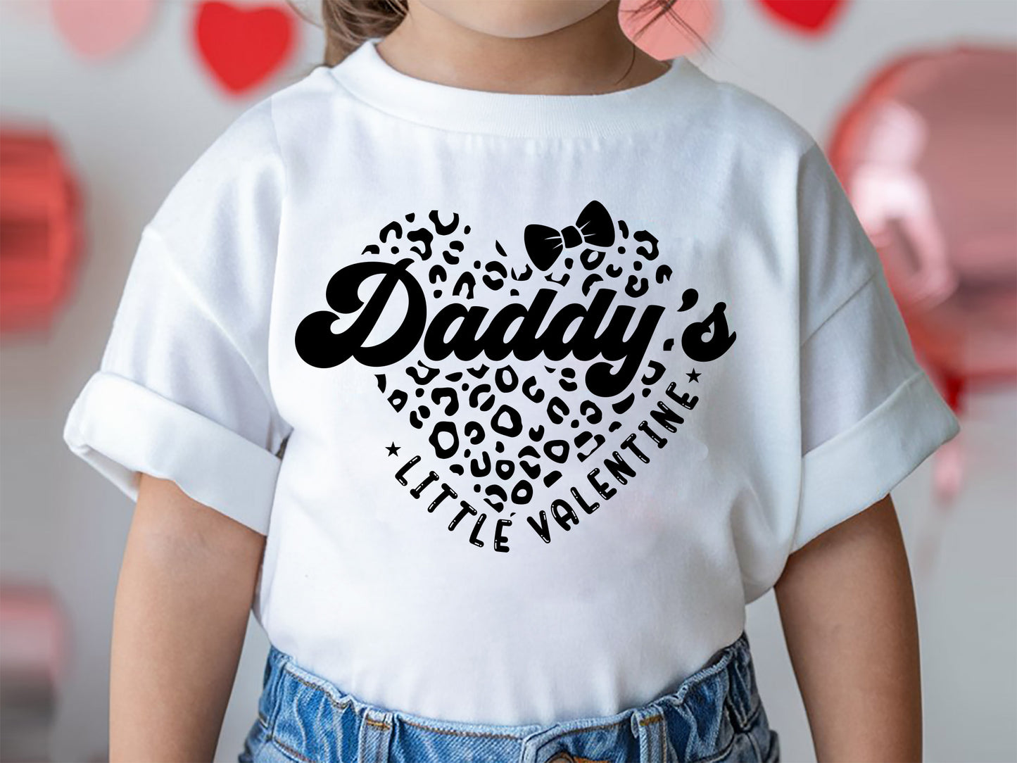 Daddy's Little Valentine Kids SVG Graphic