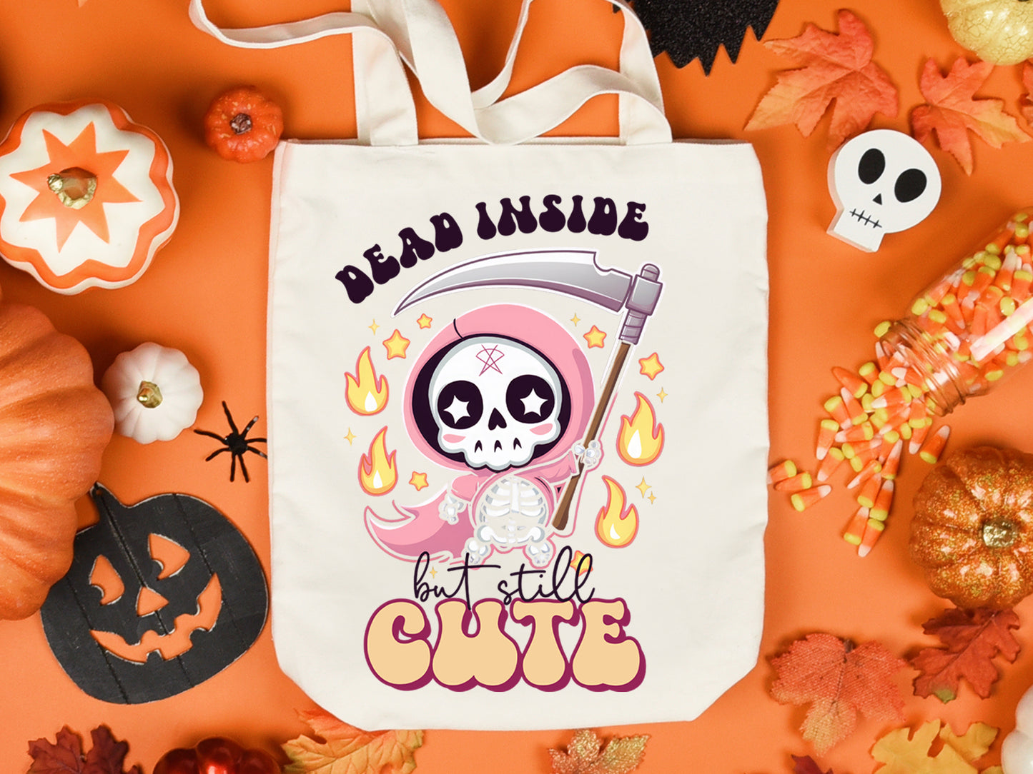 Dead Inside But Still Cute - Pink Halloween Sublimation