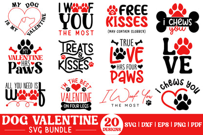 Dog Valentines Day SVG Cut Files Bundle