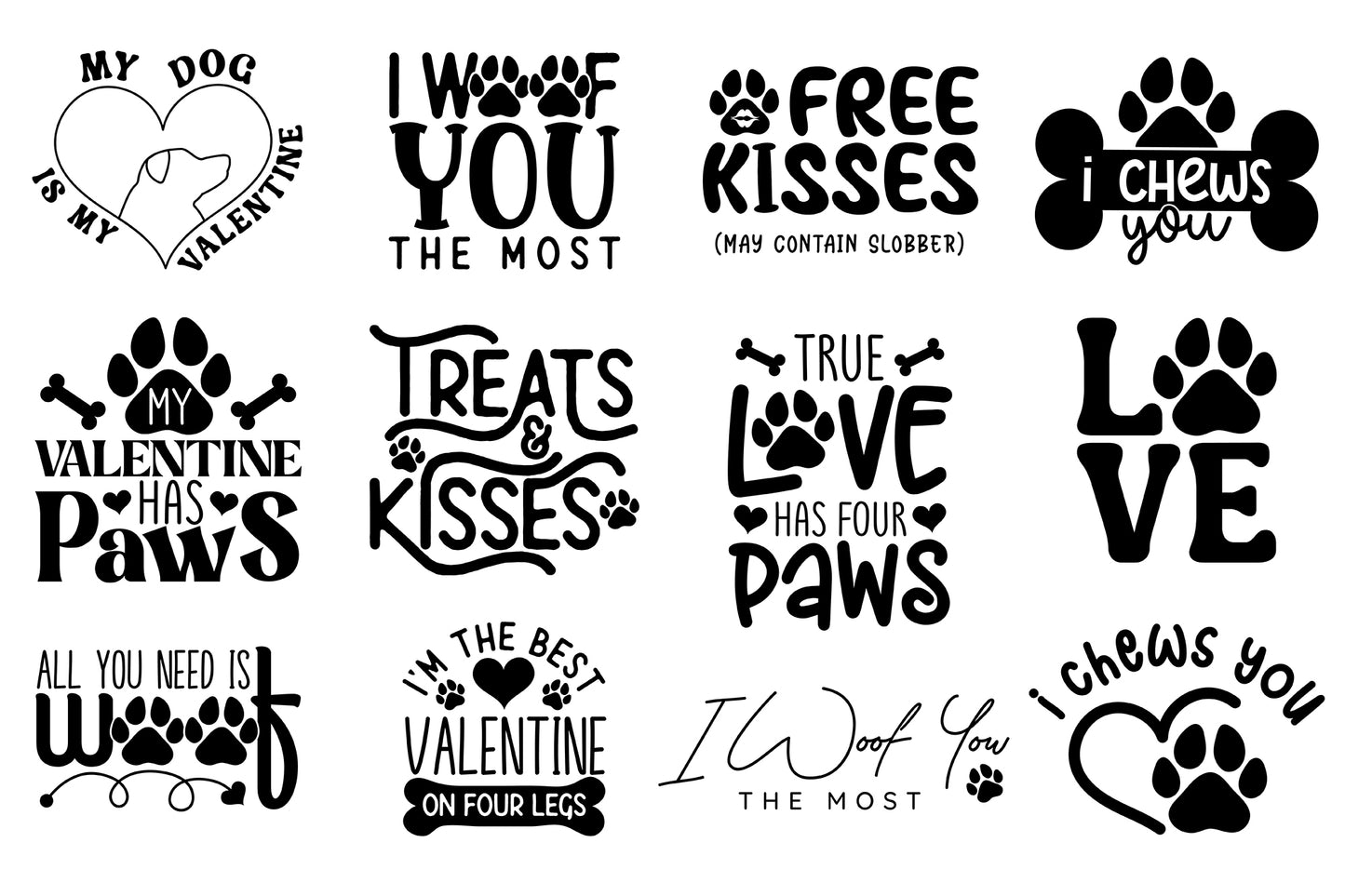 Dog Valentines Day SVG Cut Files Bundle