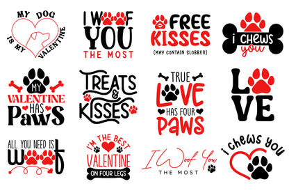 Dog Valentines Day SVG Cut Files Bundle