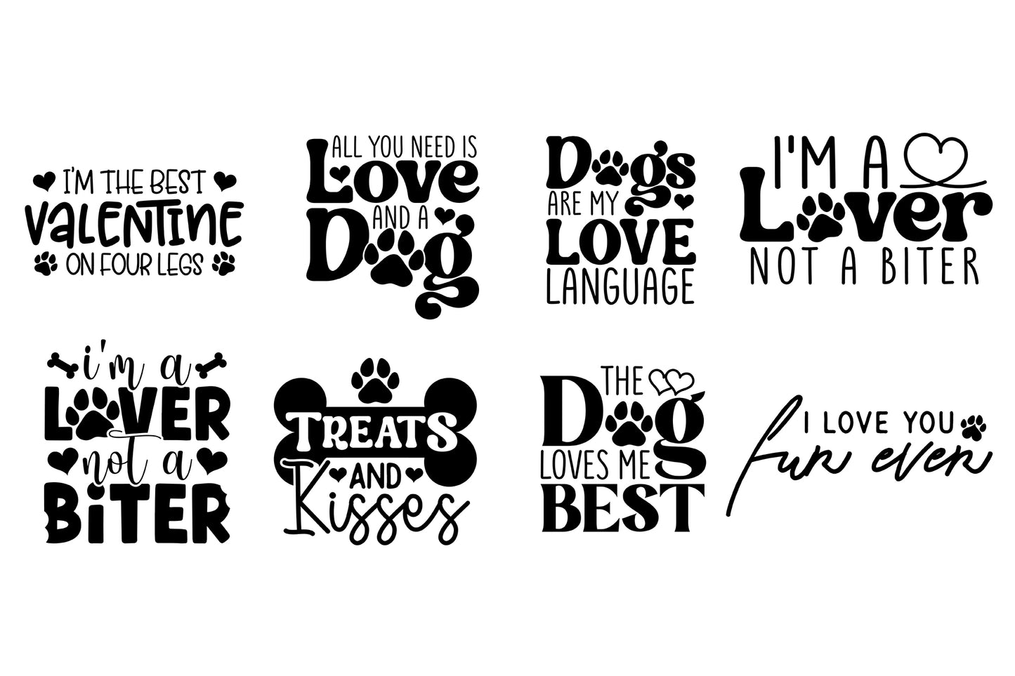 Dog Valentines Day SVG Cut Files Bundle