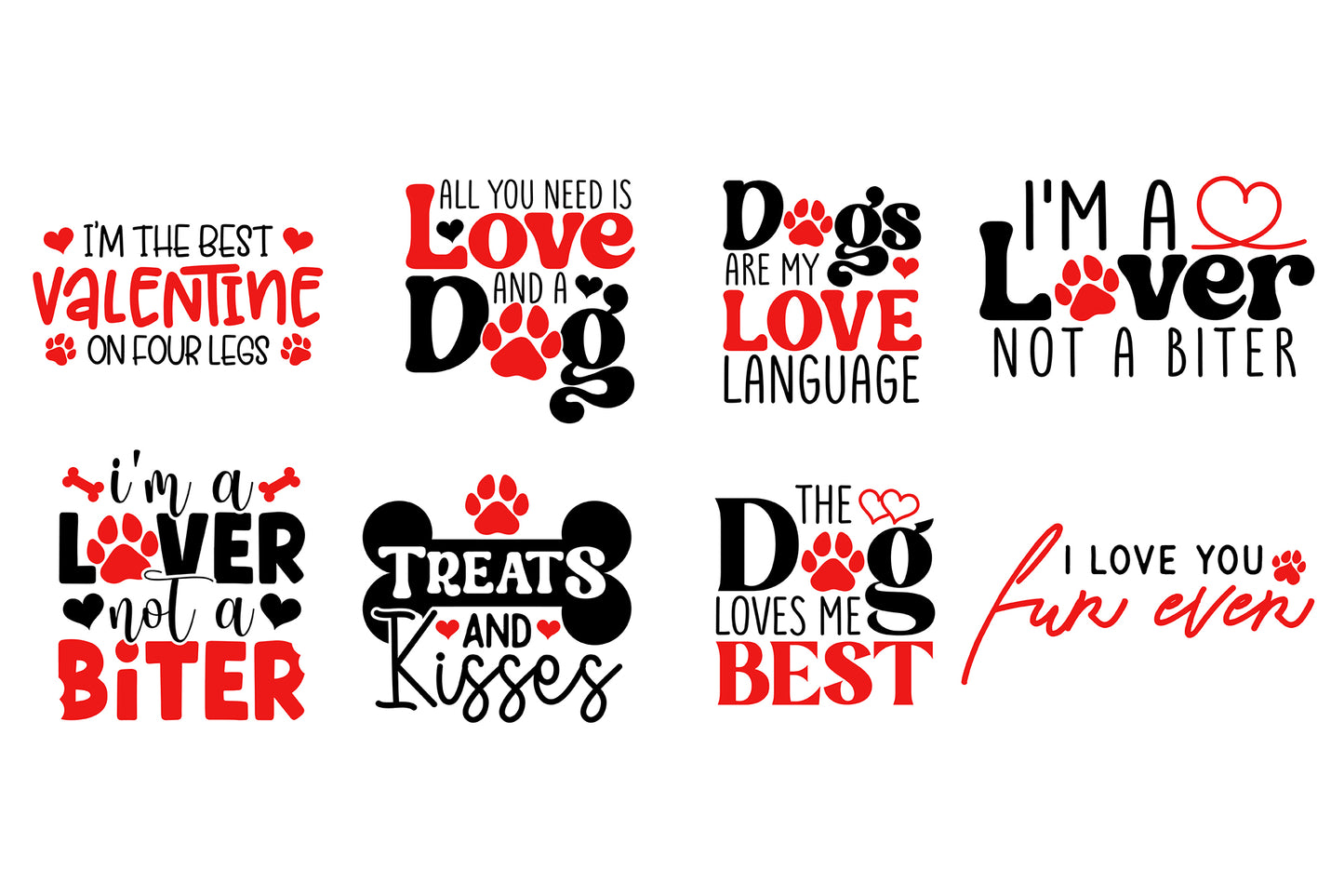 Dog Valentines Day SVG Cut Files Bundle