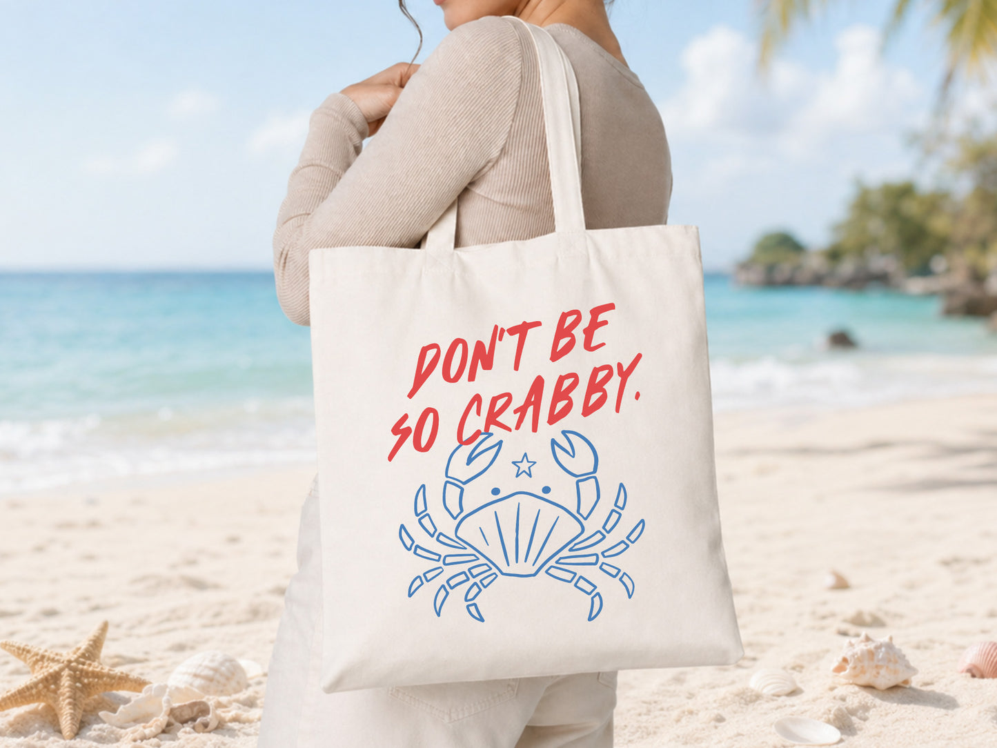 Don't Be So Crabby, Coastal Summer PNG Design