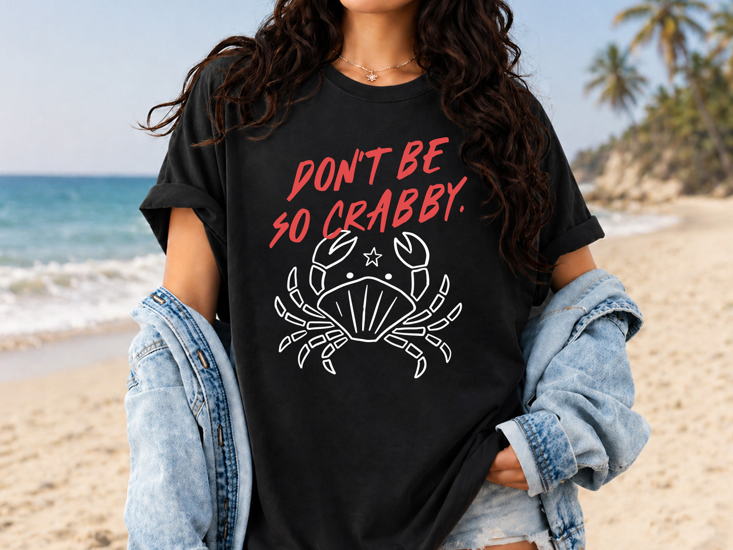 Don't Be So Crabby, Coastal Summer PNG Design