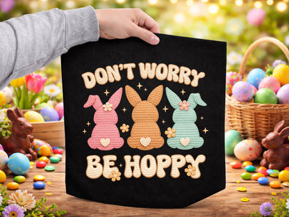 Don't Worry Be Hoppy, Faux Easter PNG Design
