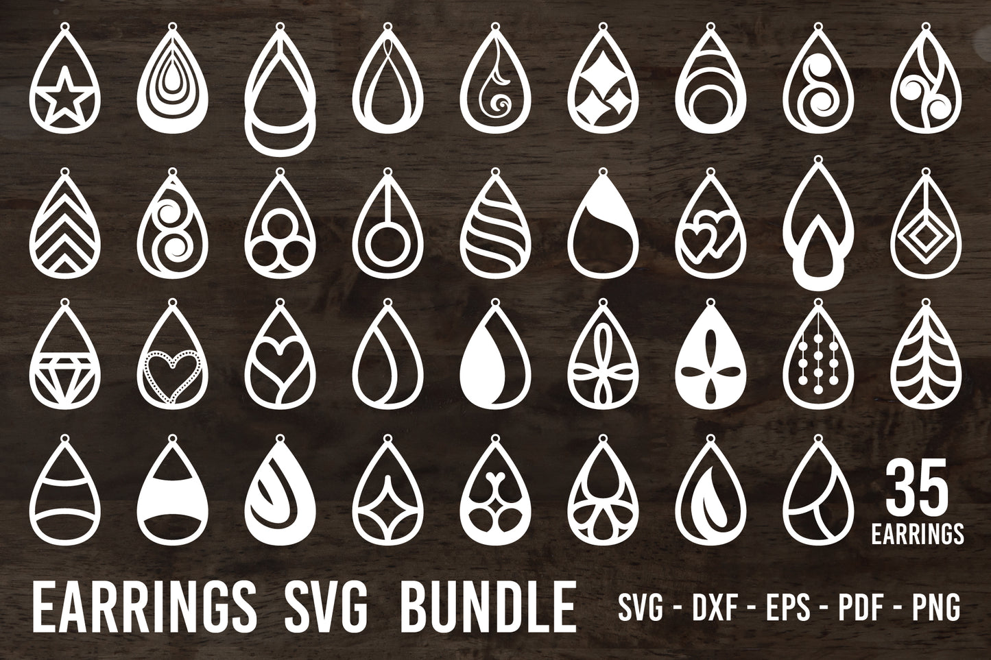 Earrings SVG Bundle - 35 Vectors and Designs