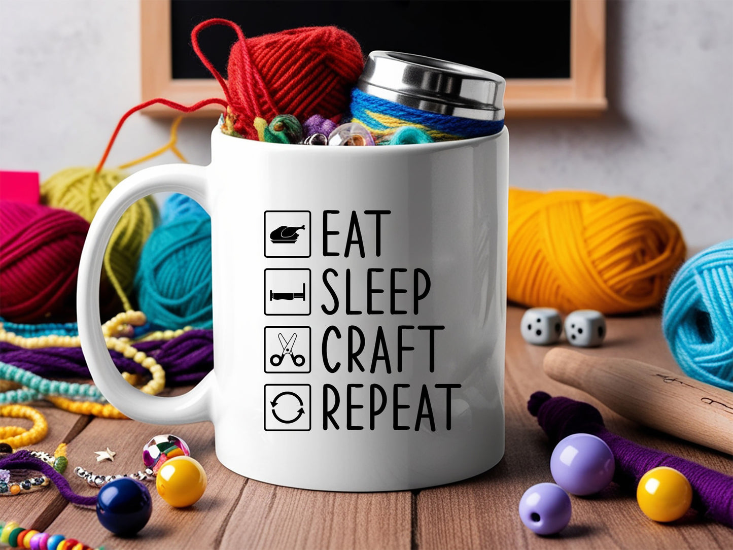 Eat Sleep Craft Repeat - Quirky Crafting SVG