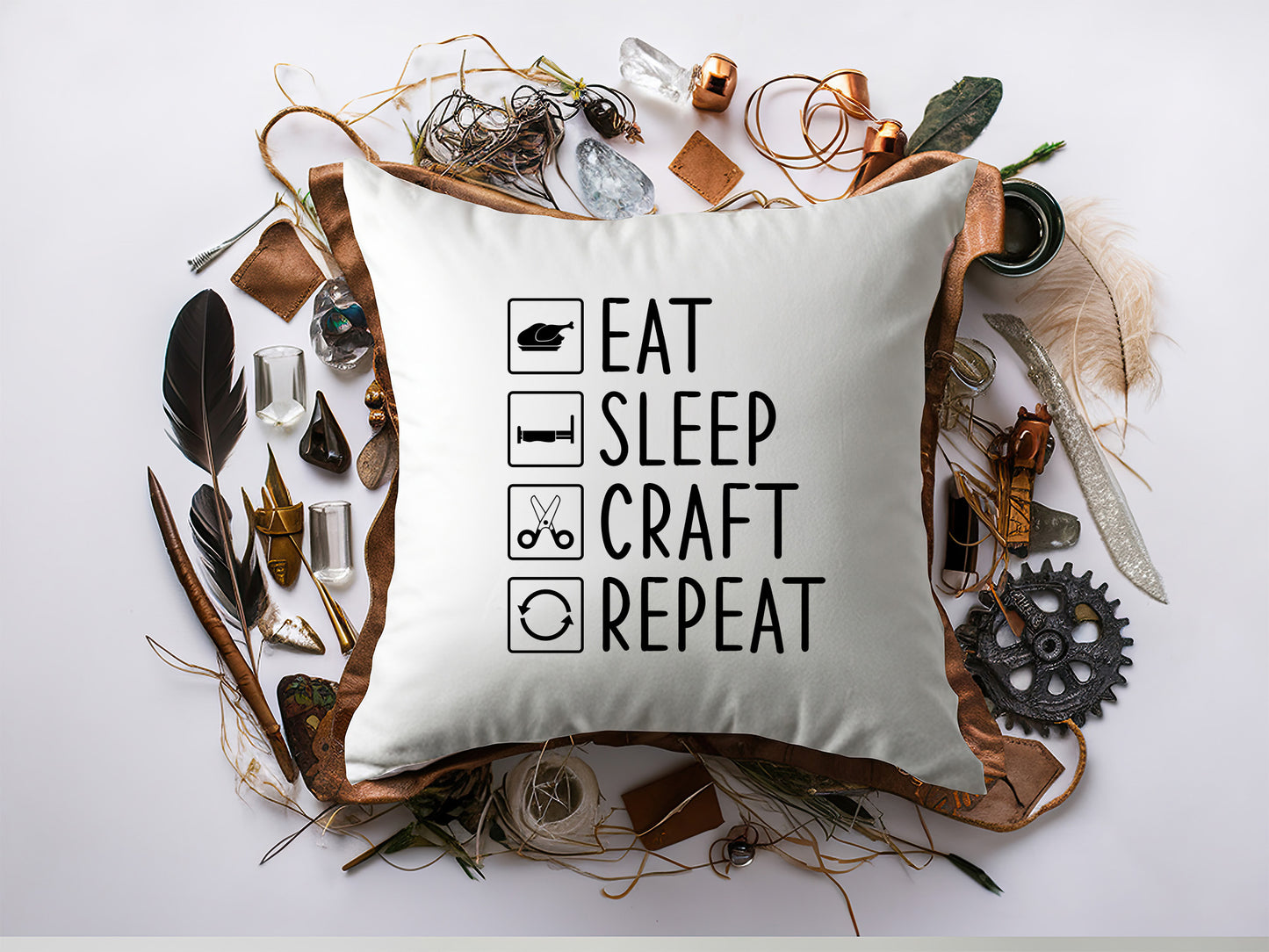 Eat Sleep Craft Repeat - Quirky Crafting SVG