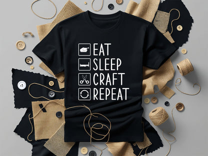 Eat Sleep Craft Repeat - Quirky Crafting SVG