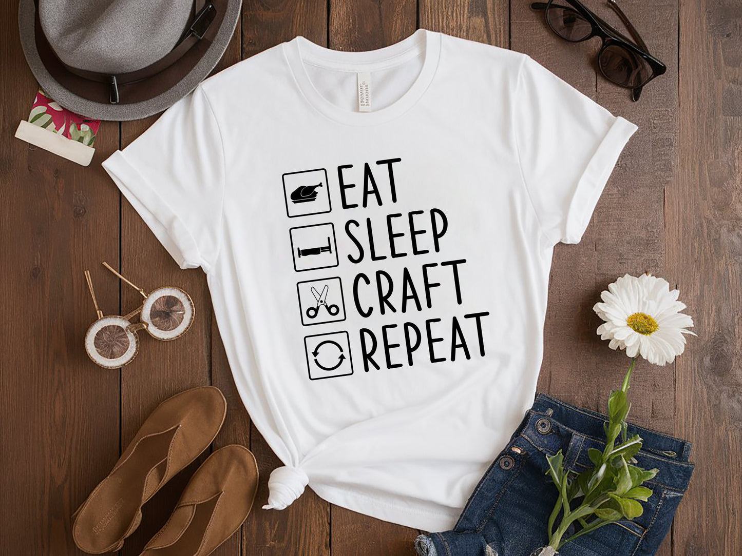 Eat Sleep Craft Repeat - Quirky Crafting SVG