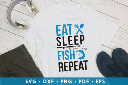 Eat Sleep Fish Repeat, Fishing SVG Design