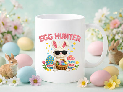 Egg Hunter, Embroidery Bunny Easter PNG