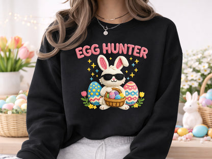 Egg Hunter, Embroidery Bunny Easter PNG