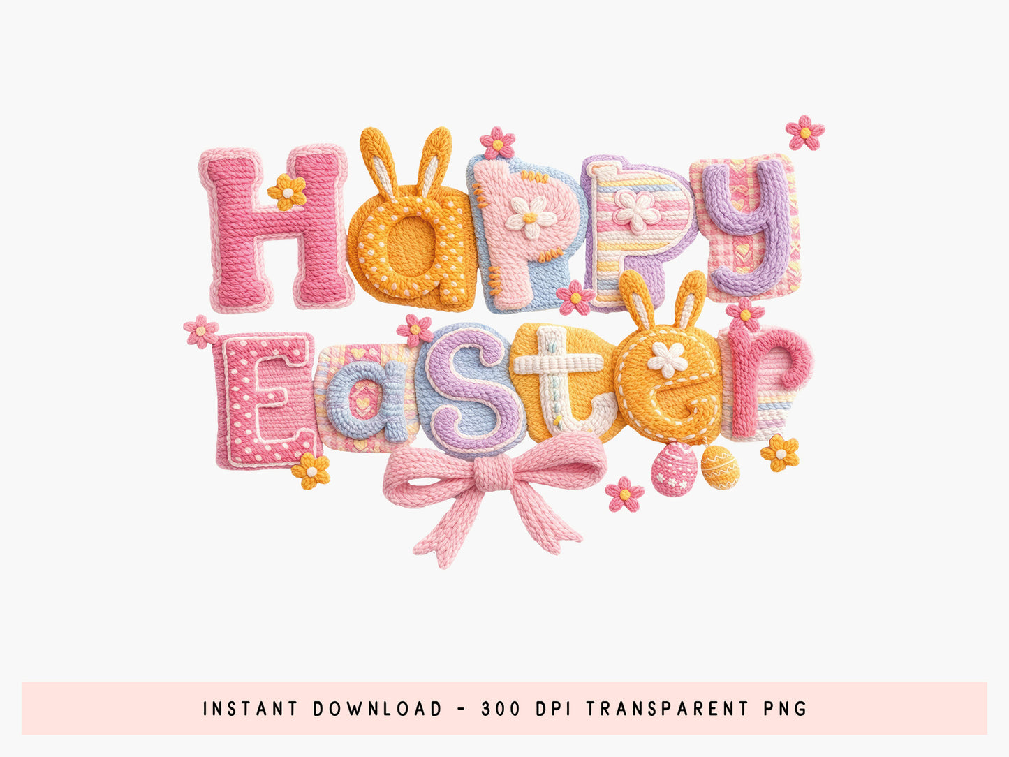 Embroidery Happy Easter Sublimation Transfer