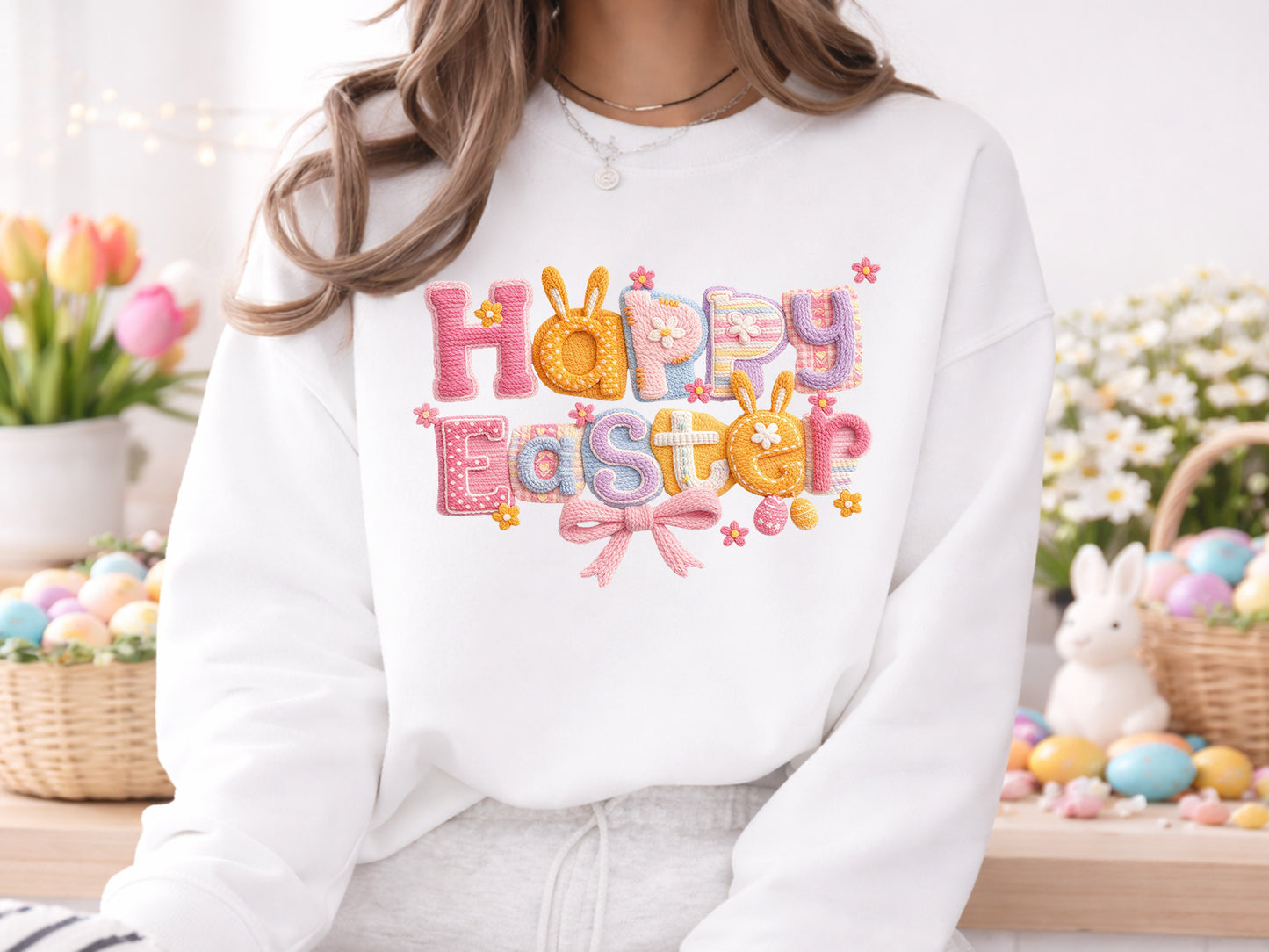 Embroidery Happy Easter Sublimation Transfer