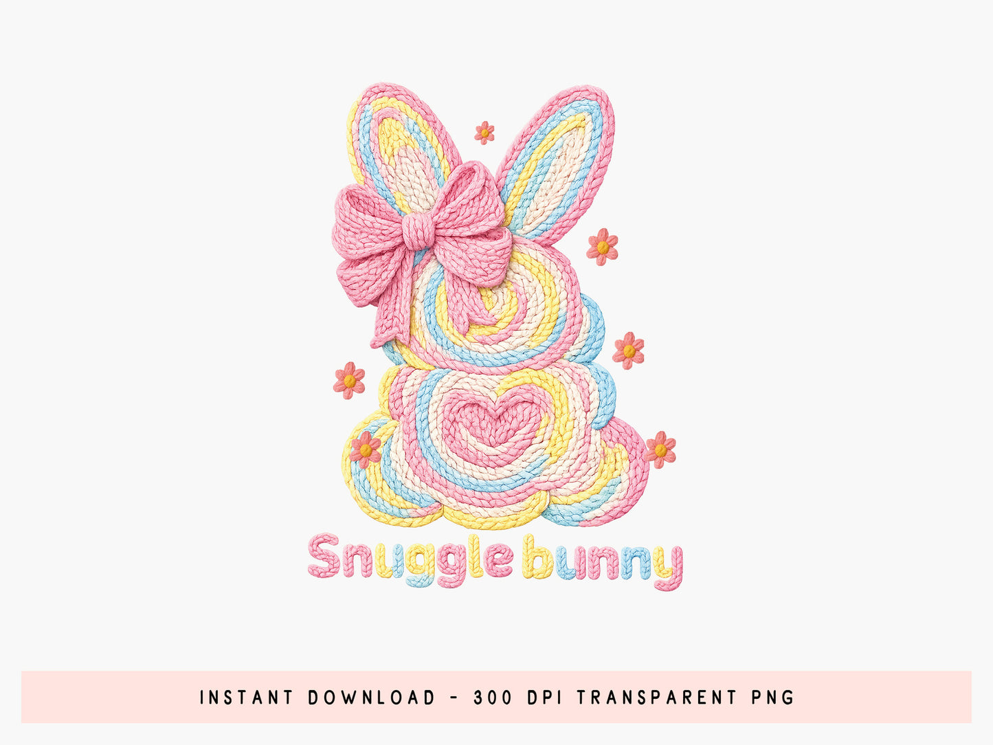 Embroidery Snuggle Bunny Easter Sublimation