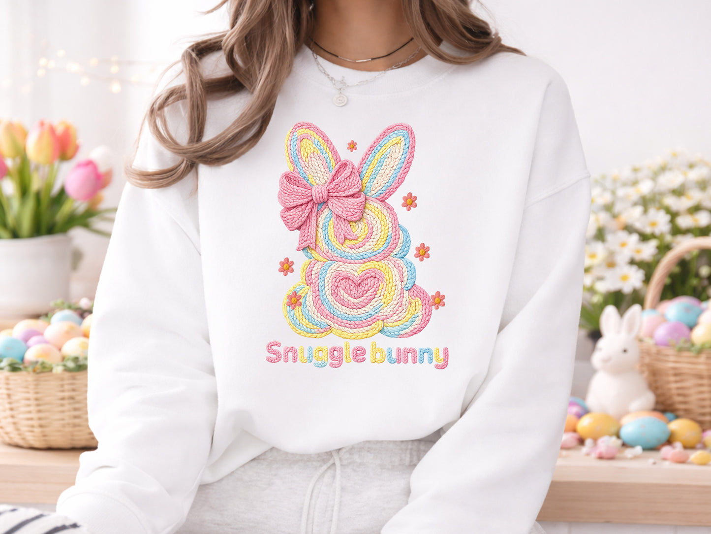 Embroidery Snuggle Bunny Easter Sublimation