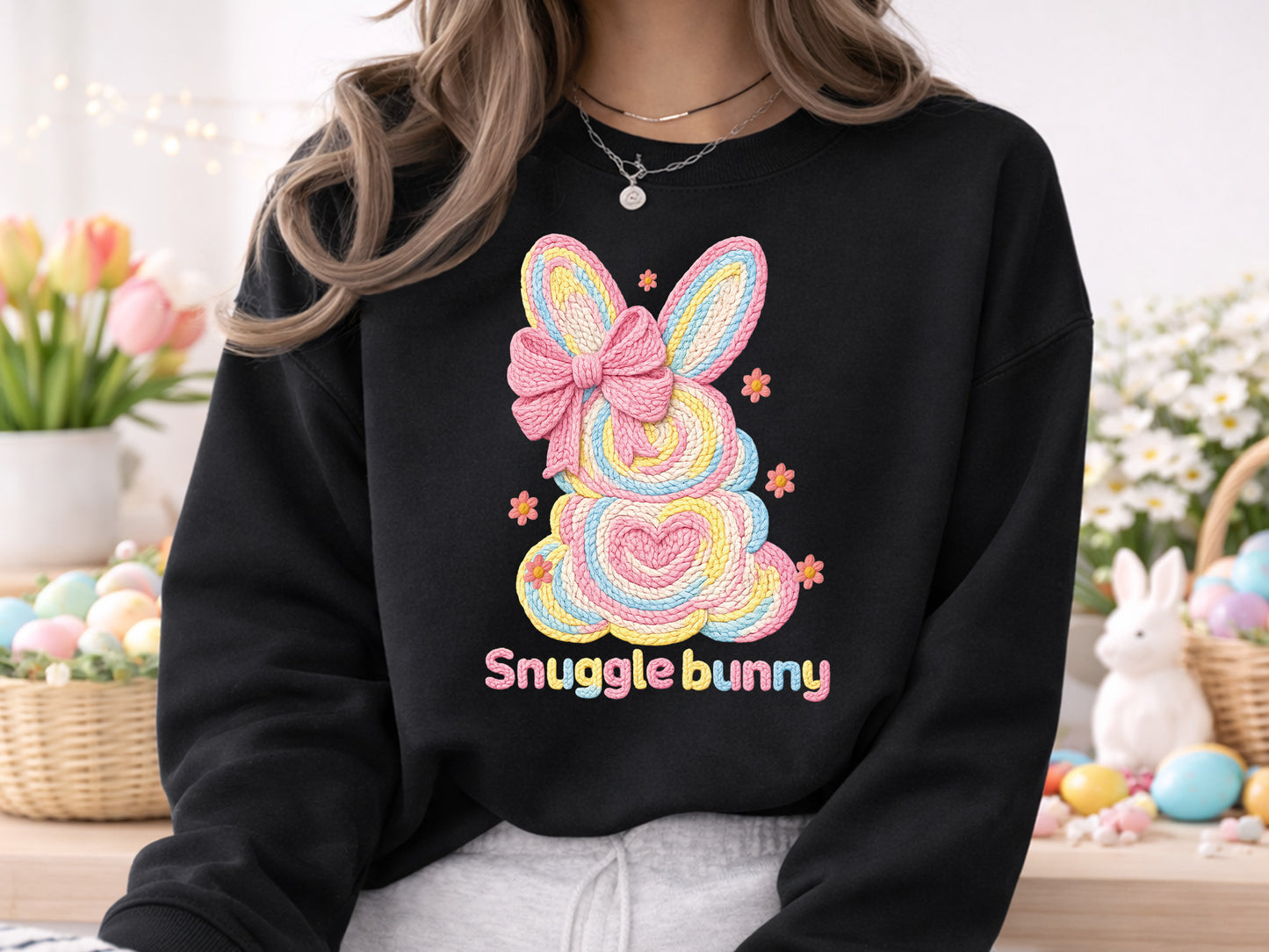 Embroidery Snuggle Bunny Easter Sublimation