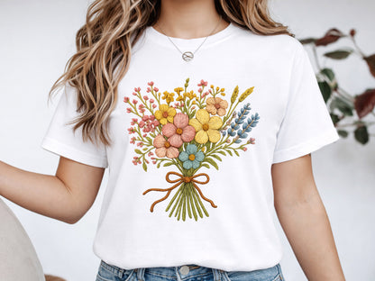 Embroidery Spring Flower PNG Sublimation