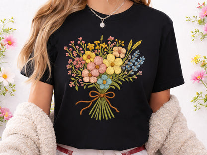 Embroidery Spring Flower PNG Sublimation