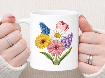 Embroidery Wildflower PNG Sublimation Print