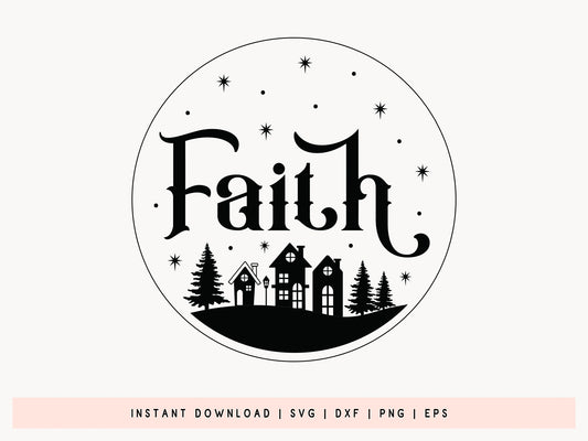 Faith - Funny Christmas Tree Ornament SVG