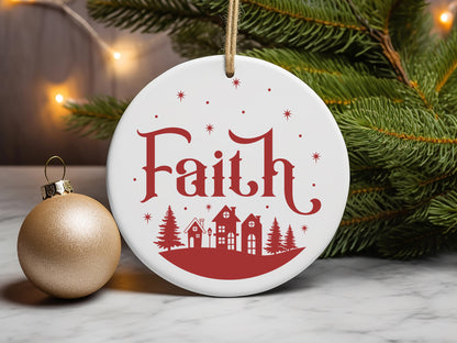 Faith - Funny Christmas Tree Ornament SVG