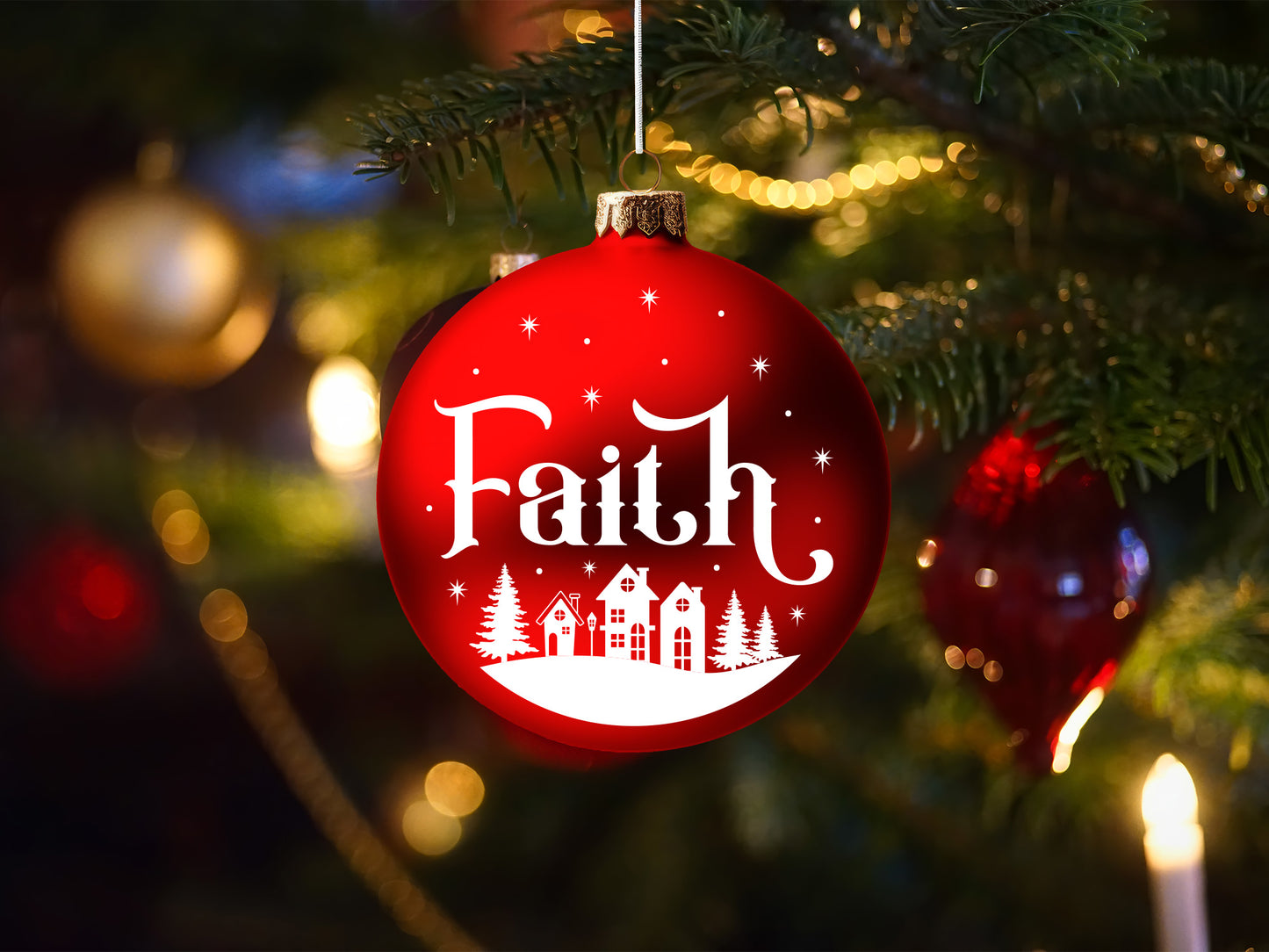 Faith - Funny Christmas Tree Ornament SVG