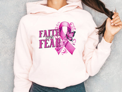 Faith Over Fear - Breast Cancer PNG Sublimation