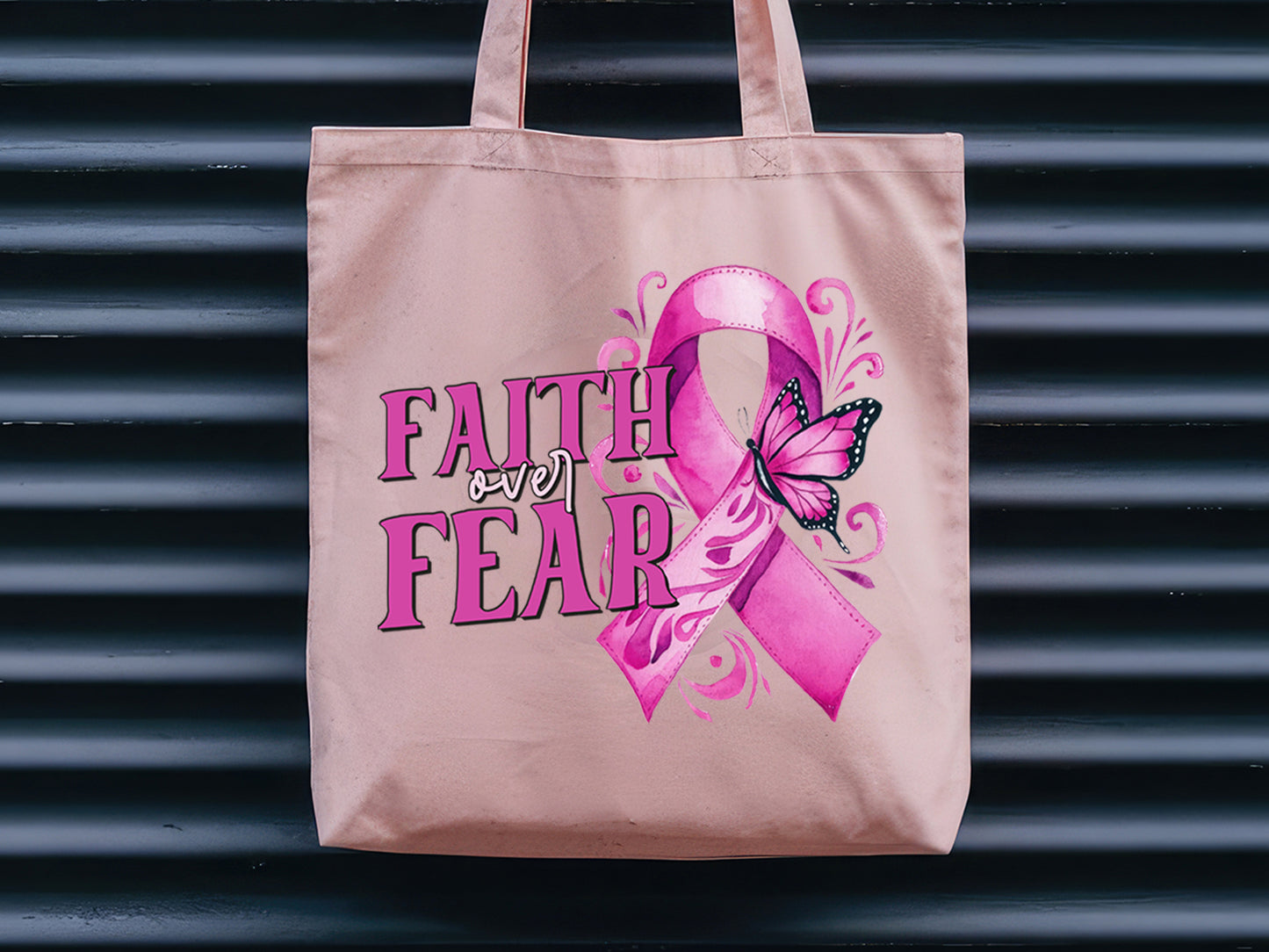 Faith Over Fear - Breast Cancer PNG Sublimation