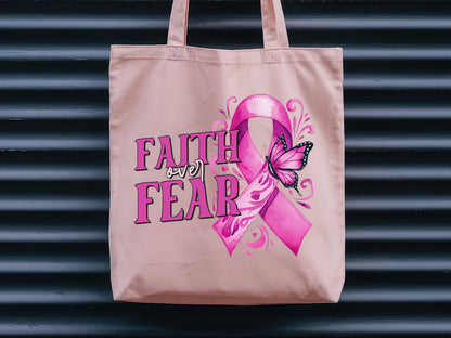 Faith Over Fear - Breast Cancer PNG Sublimation