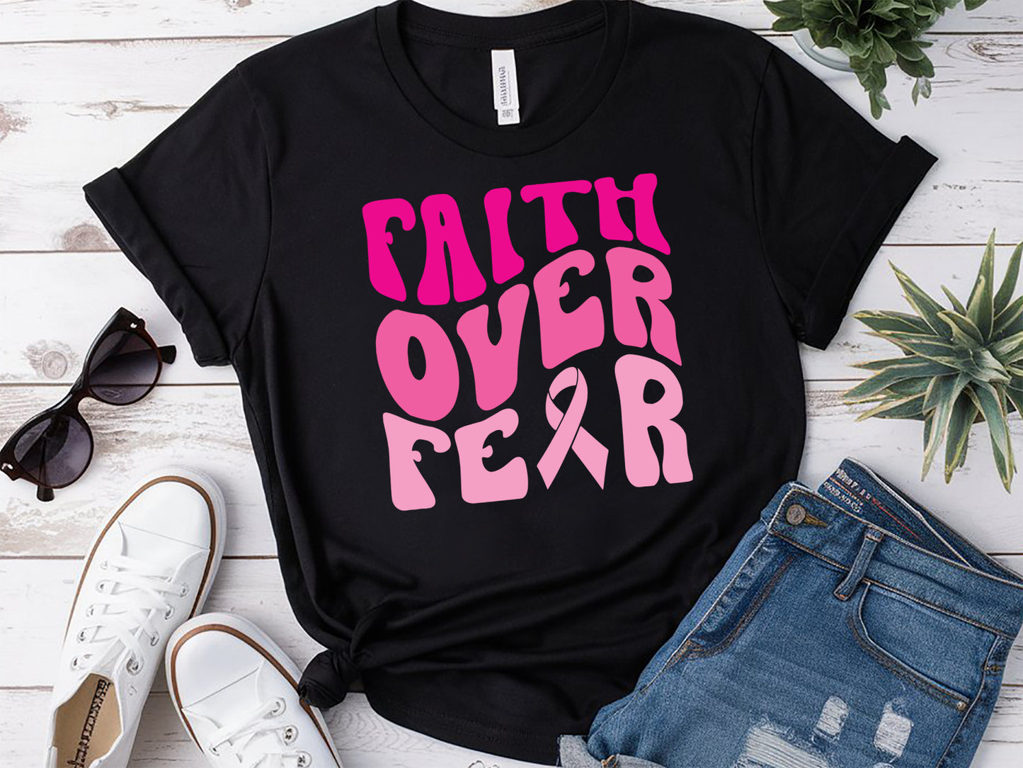 Faith Over Fear - Cancer Awareness SVG