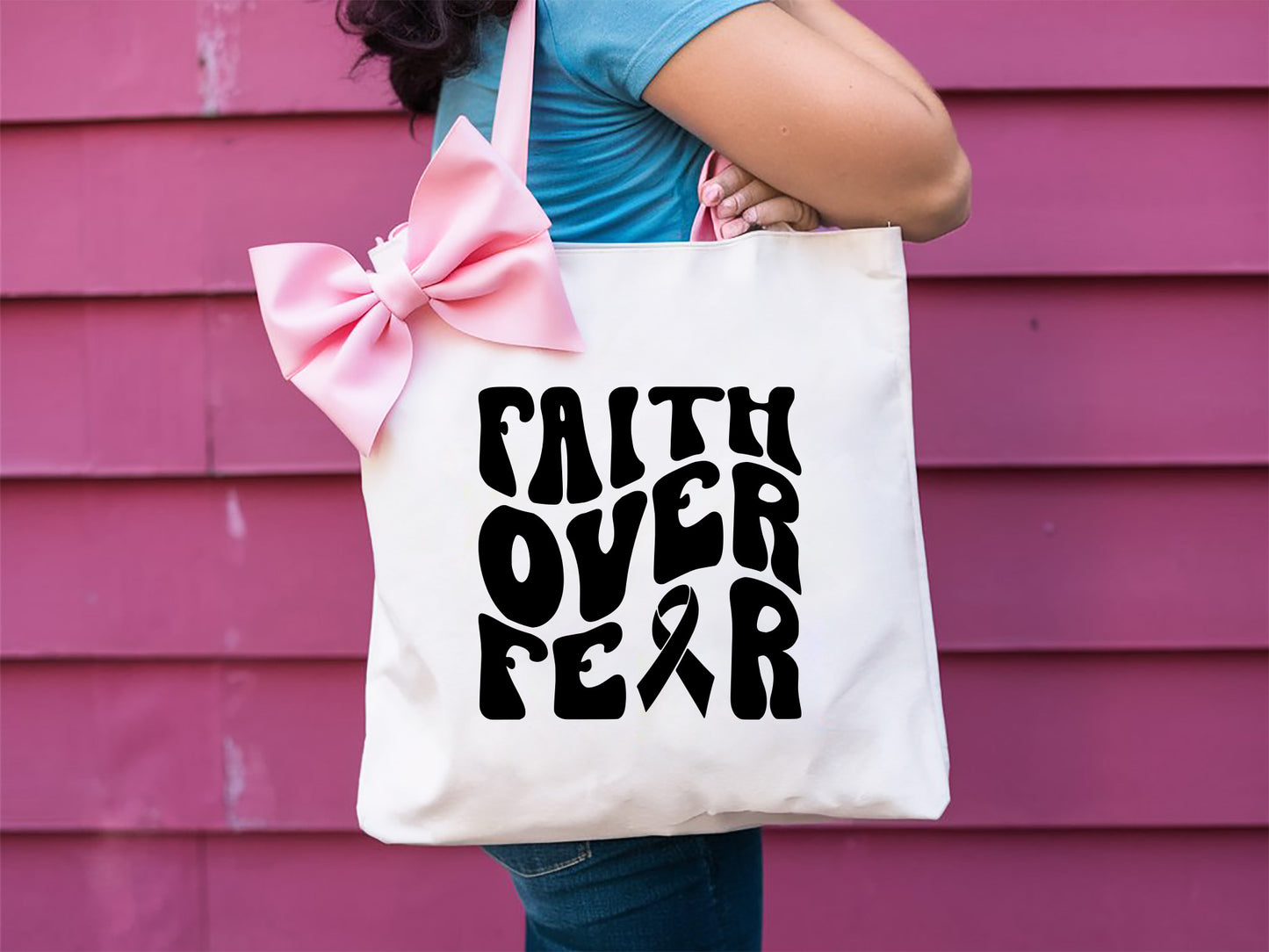 Faith Over Fear - Cancer Awareness SVG