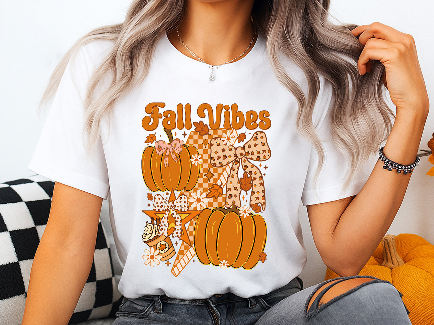 Fall Vibes Coquette Bow PNG Sublimation