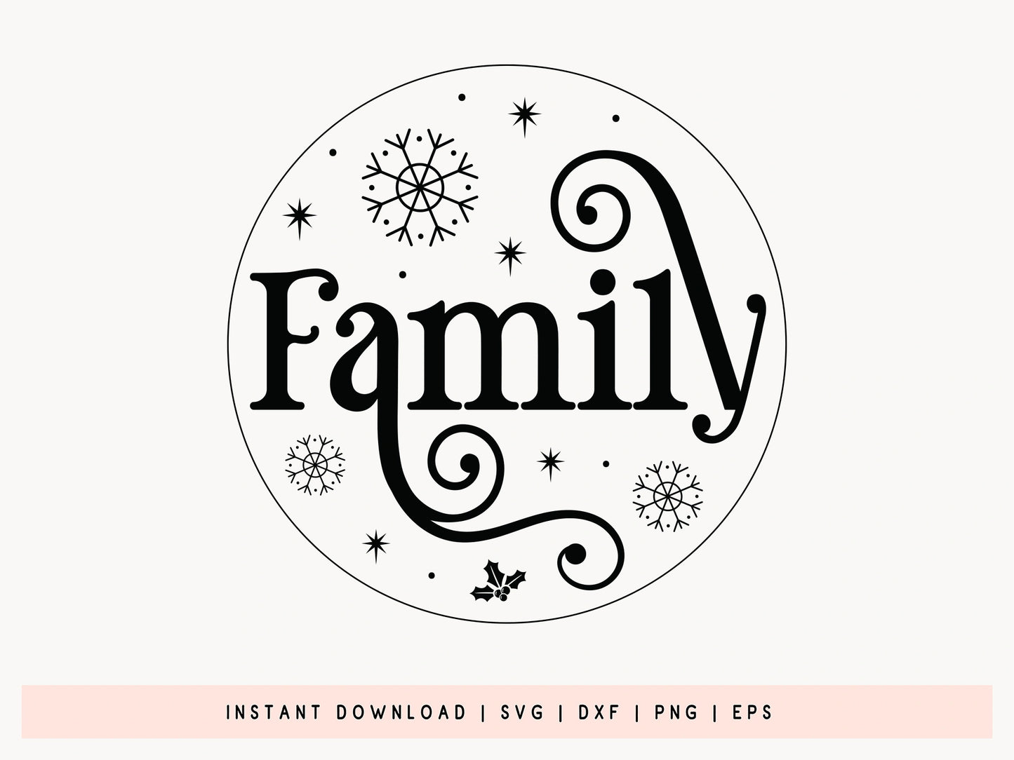 Family - Christmas Tree Ornament SVG